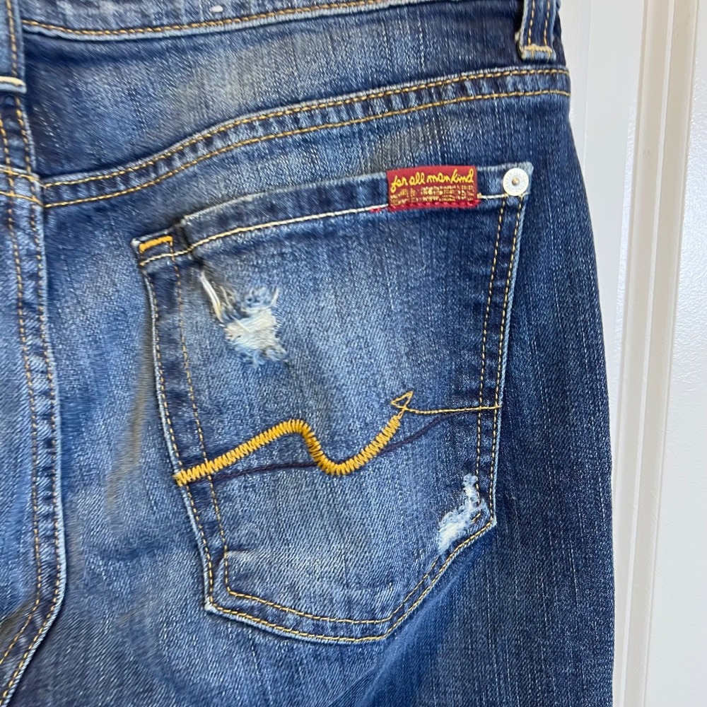 7 For All Mankind Women Josefina Jeans Distressed Boyfriend Blue 31 - Picture 9 of 16